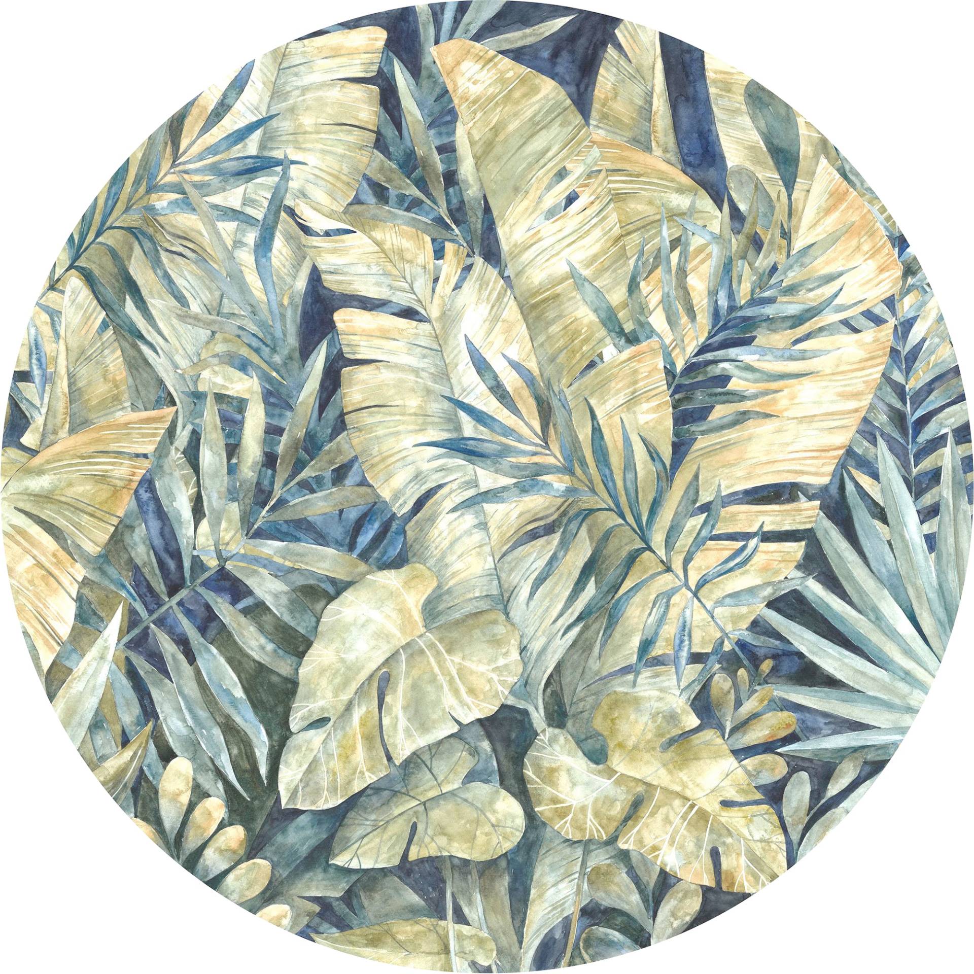 Komar Fototapete »Feuilles Tropicales«, 125x125 cm (Breite x Höhe), rund und selbstklebend von Komar