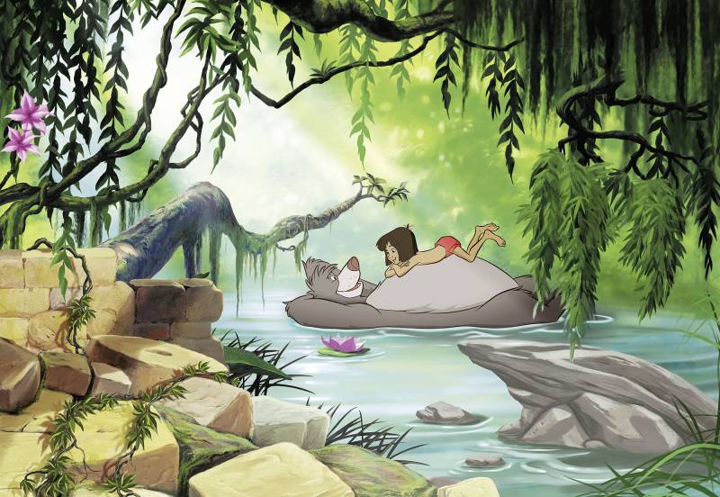 Komar Fototapete »Fototapete«, bedruckt, Fototapete - Jungle book swimming with Baloo - Grösse 368 x 254 cm von Komar