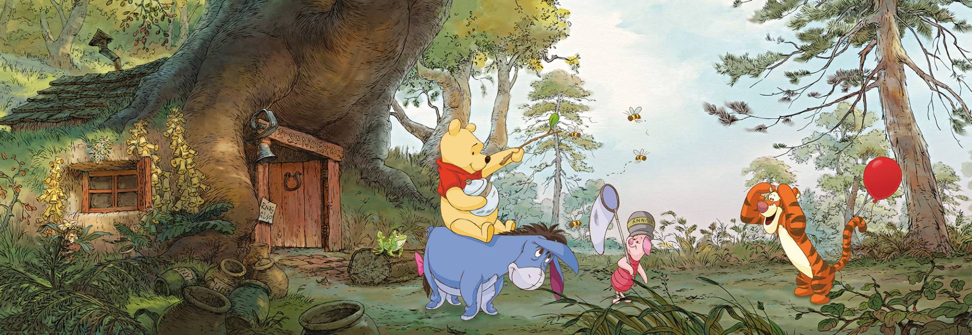 Komar Fototapete »Pooh´s House - Grösse 368 x 127 cm«, bedruckt, Wohnzimmer, Schlafzimmer von Komar