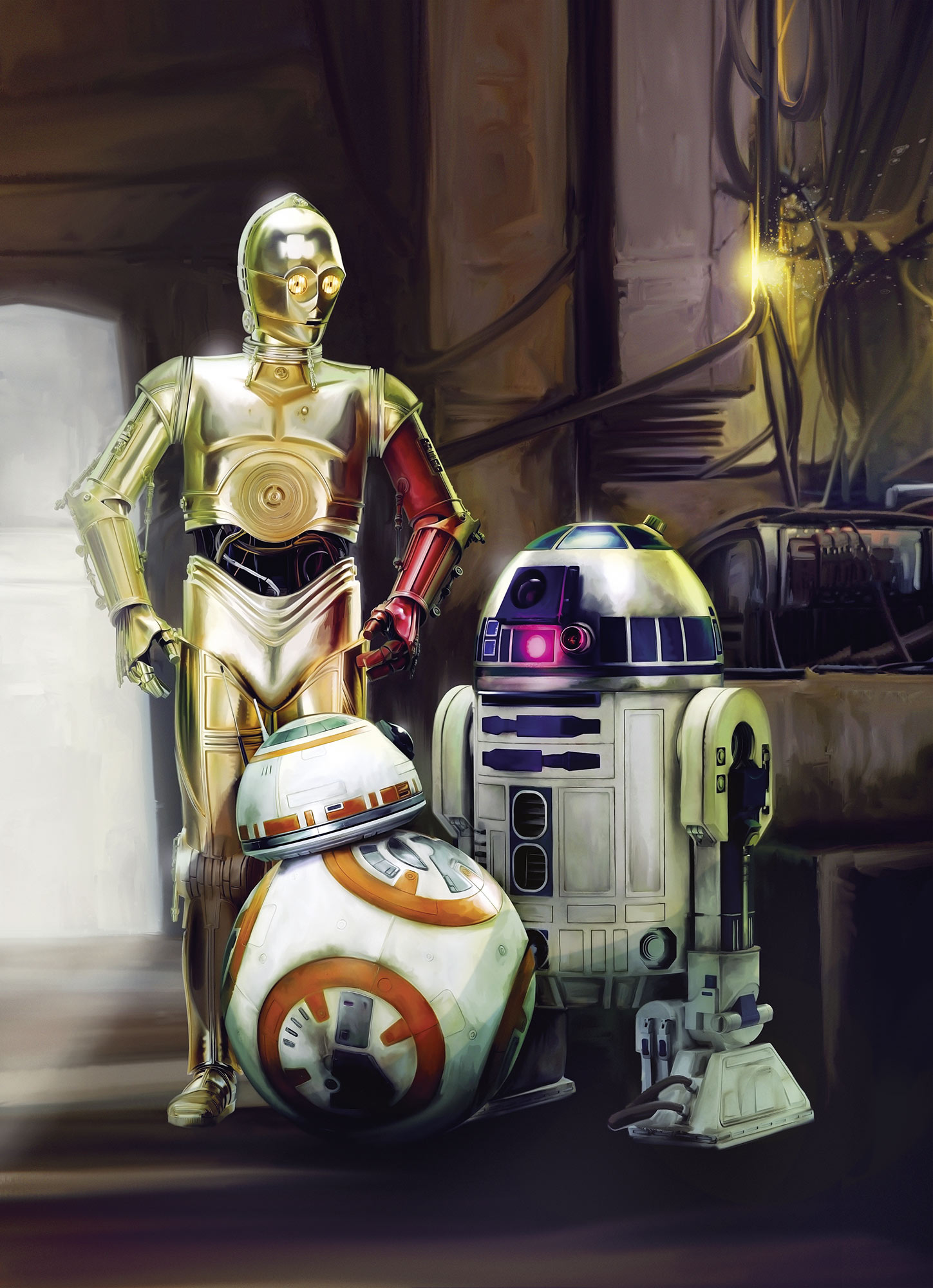 Komar Fototapete »Fototapete«, bedruckt, Fototapete - STAR WARS Three Droids - Grösse 184 x 254 cm von Komar