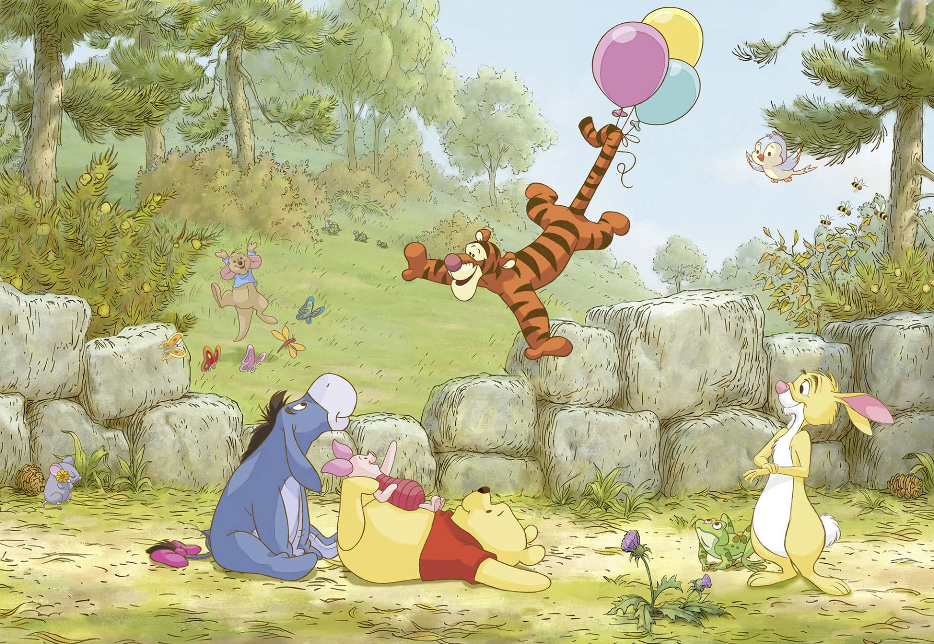 Komar Fototapete »Fototapete«, bedruckt, Fototapete - Winnie Pooh Ballooning - Grösse 368 x 254 cm von Komar