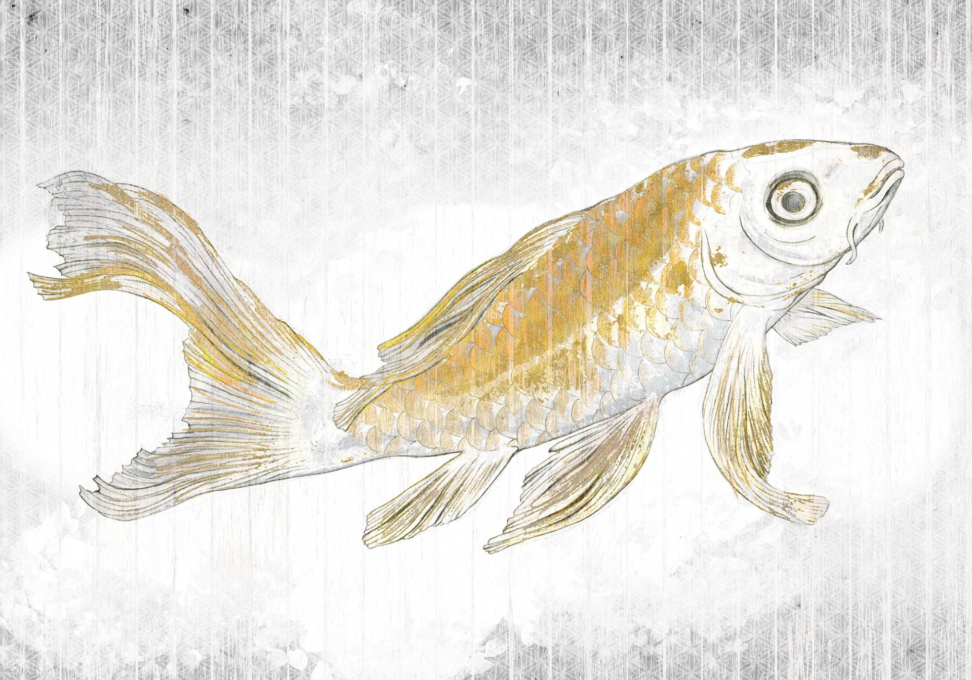 Komar Vliestapete »Digitaldruck Vlies - Golden Koi - Grösse 400 x 280 cm«, bedruckt, Wohnzimmer, Schlafzimmer von Komar