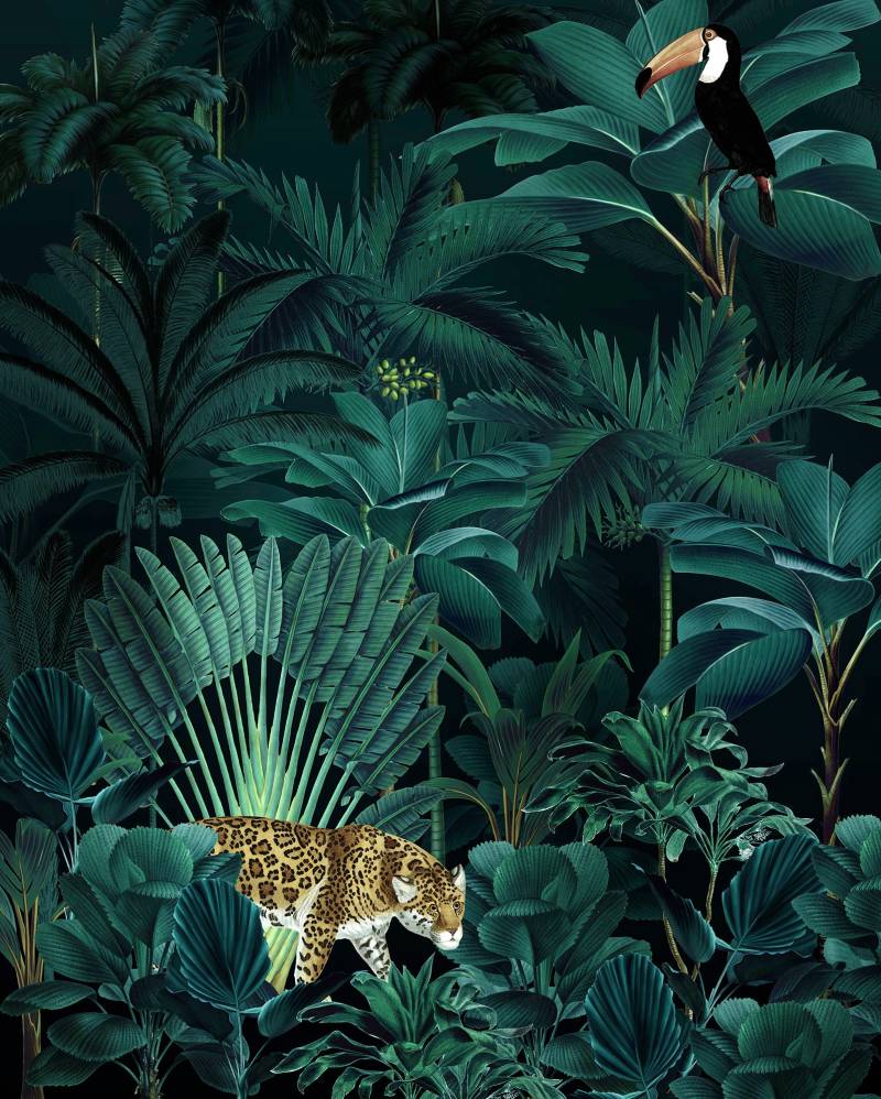 Komar Vliestapete »Digitaldruck Vlies - Jungle Night - Grösse 200 x 250 cm«, bedruckt, Wohnzimmer, Schlafzimmer von Komar