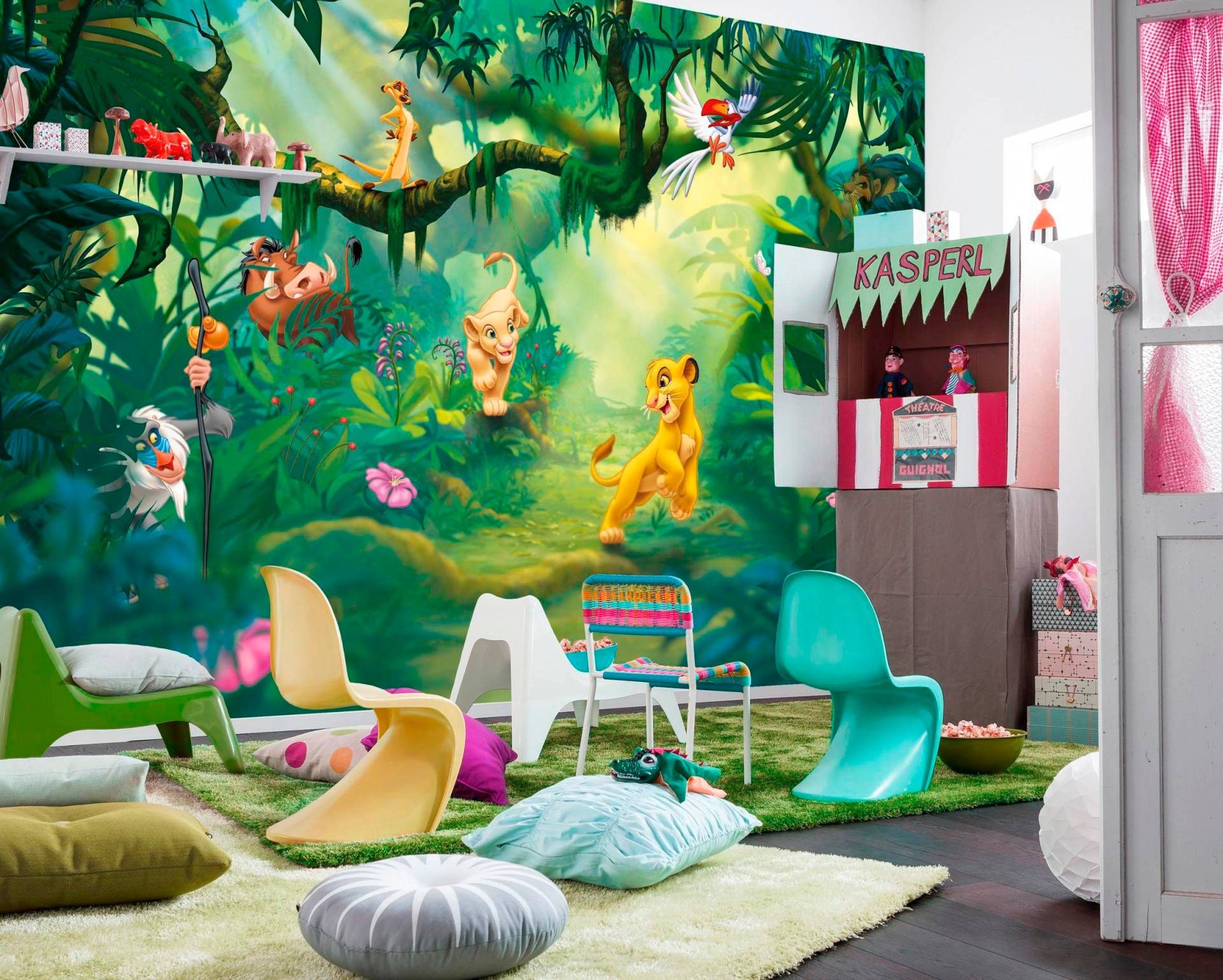 Komar Fototapete »Lion King Jungle - Grösse 368 x 254 cm«, bedruckt, Kinderzimmer von Komar