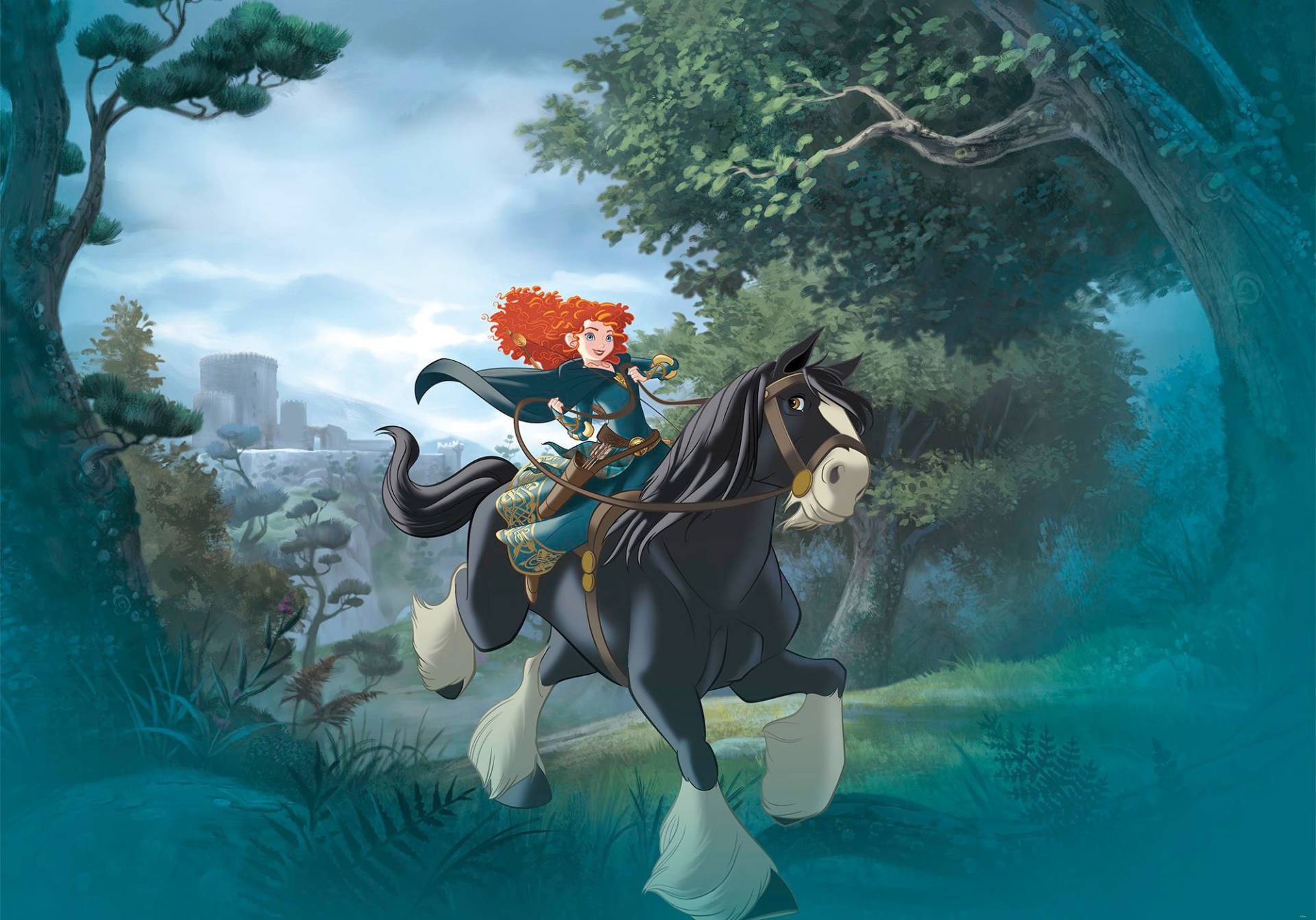 Komar Vliestapete »Digitaldruck Vlies - Merida Riding - Grösse 400 x 280 cm«, bedruckt, Kinderzimmer von Komar