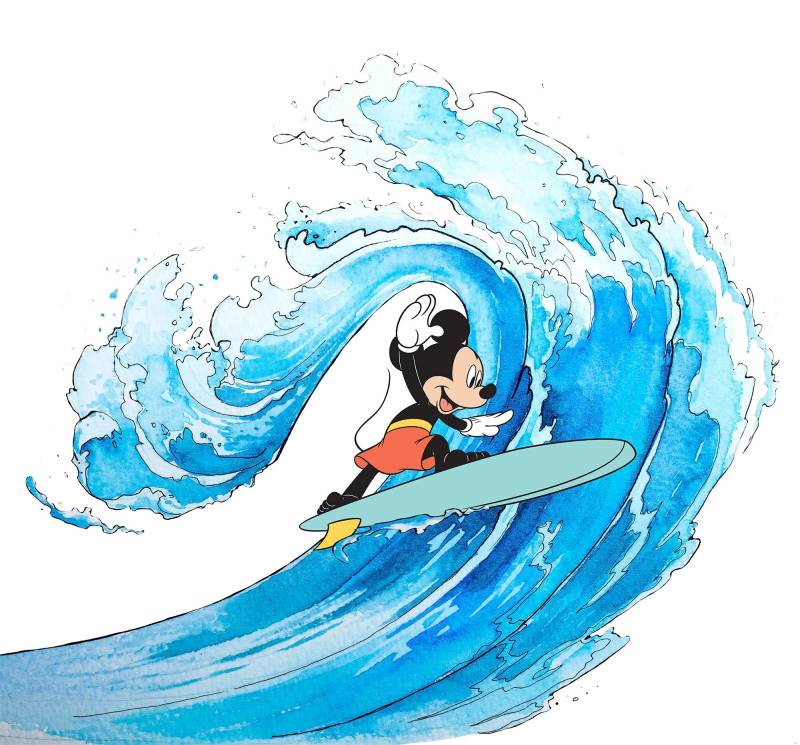 Komar Vliestapete »Mickey Surfing«, 300x280 cm (Breite x Höhe) von Komar