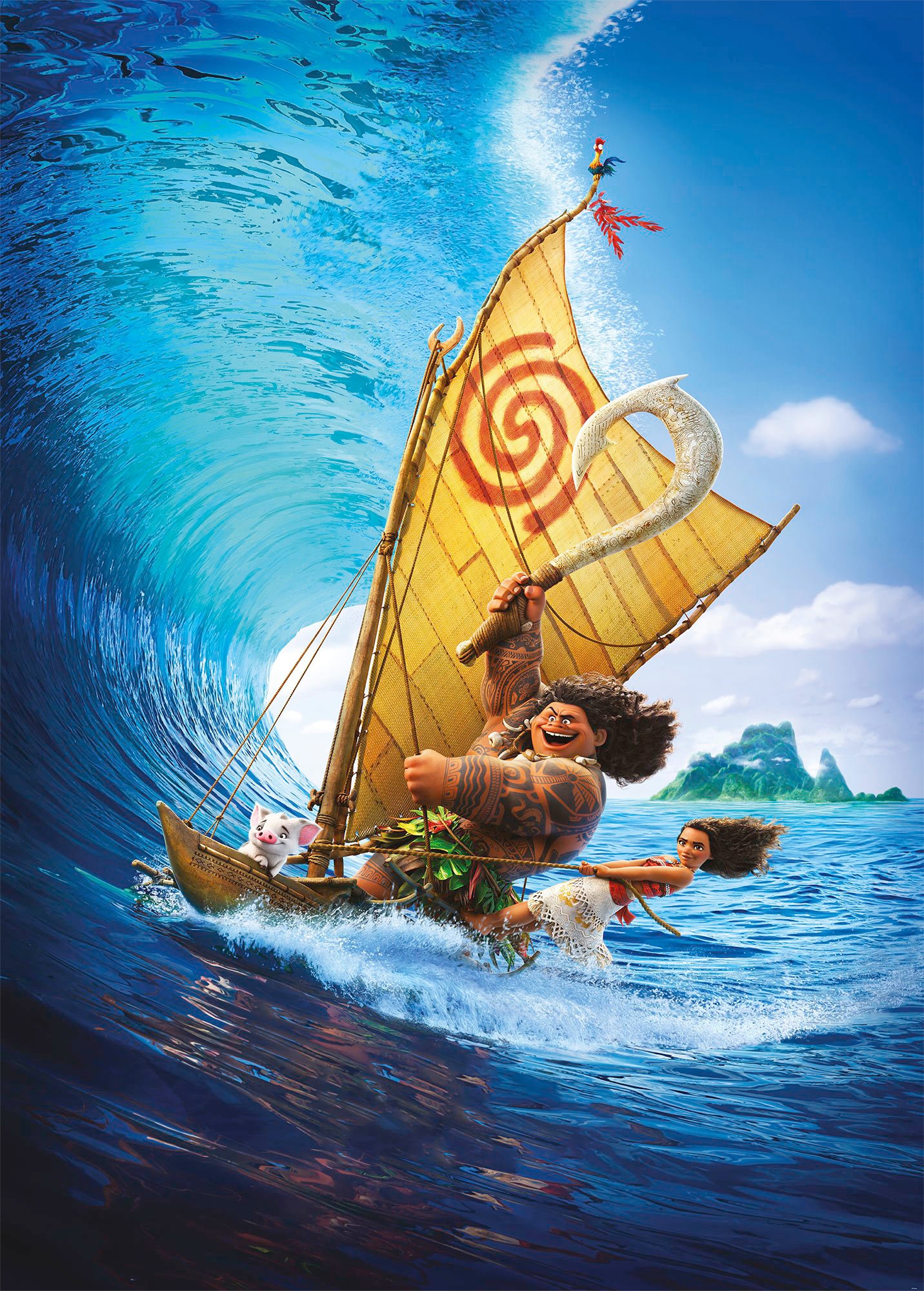 Komar Vliestapete »Moana Ride the Wave«, 200x280 cm (Breite x Höhe) von Komar