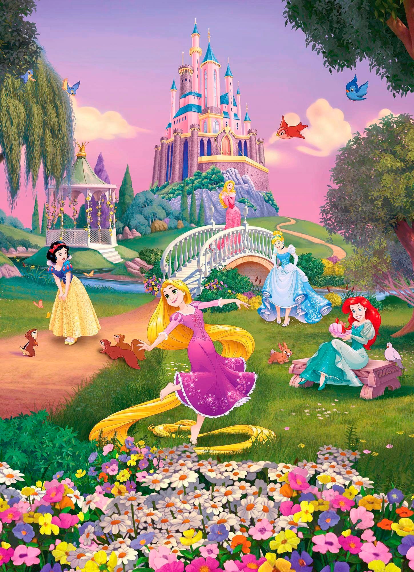 Komar Fototapete »Disney Princess Sunset - Grösse 184 x 254 cm«, bedruckt, Kinderzimmer von Komar