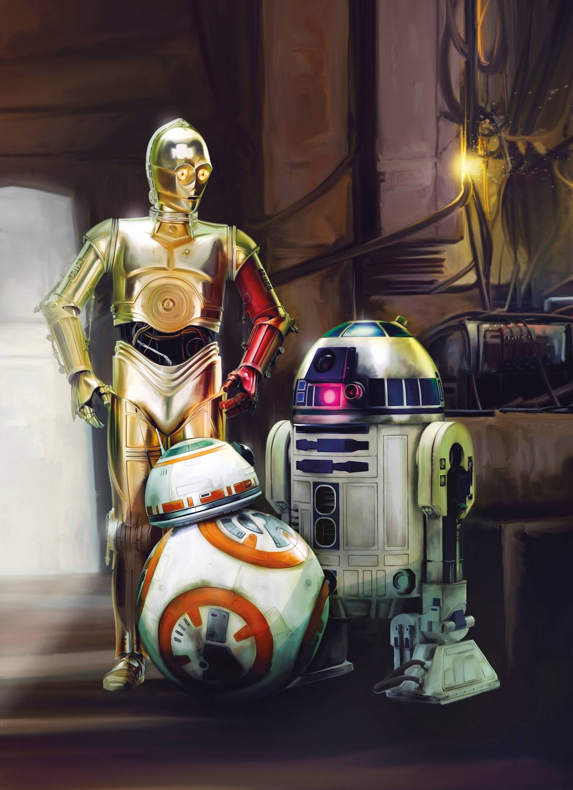 Komar Fototapete »STAR WARS Three Droids - Grösse 184 x 254 cm«, bedruckt, Kinderzimmer von Komar