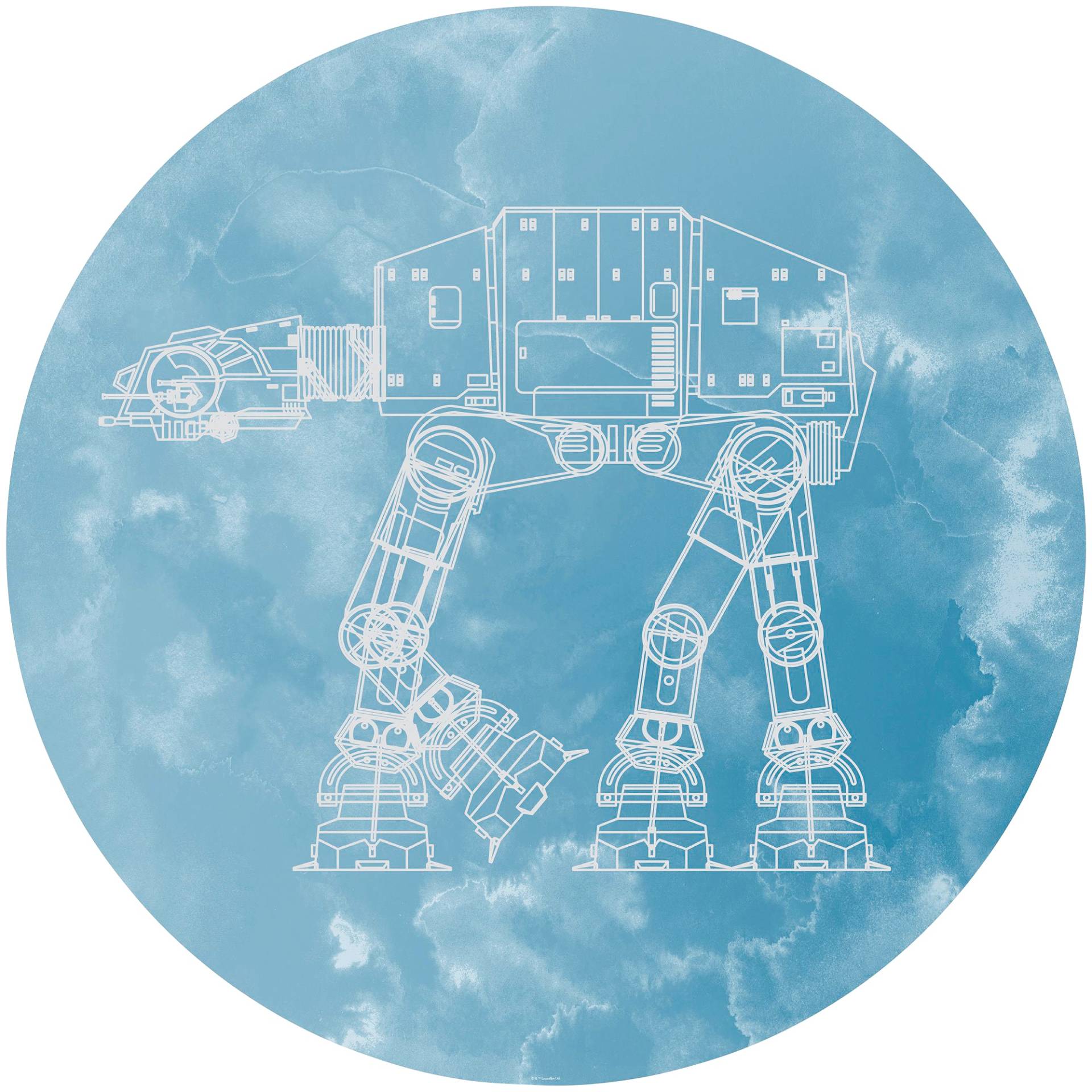 Komar Fototapete »Star Wars AT-AT«, 125x125 cm (Breite x Höhe), rund und selbstklebend von Komar