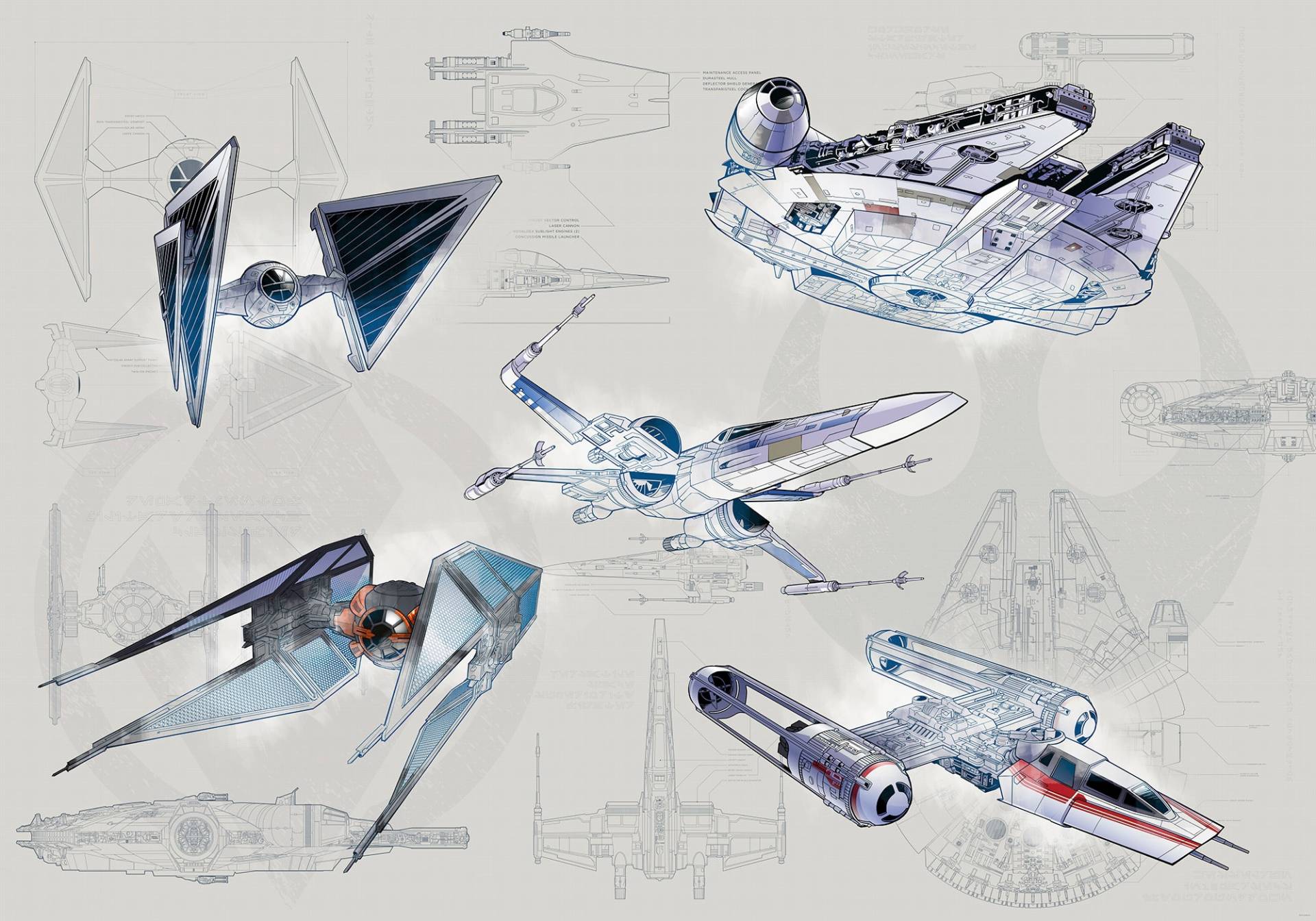 Komar Vliestapete »Digitaldruck Vlies - Star Wars Blueprint Light - Grösse 400 x 280 cm«, bedruckt, Kinderzimmer Komar Vliestapete »Digitaldruck Vlies - Star Wars Blueprint Light - Grösse 400 x 280 cm«, bedruckt, Kinderzimmer von Komar