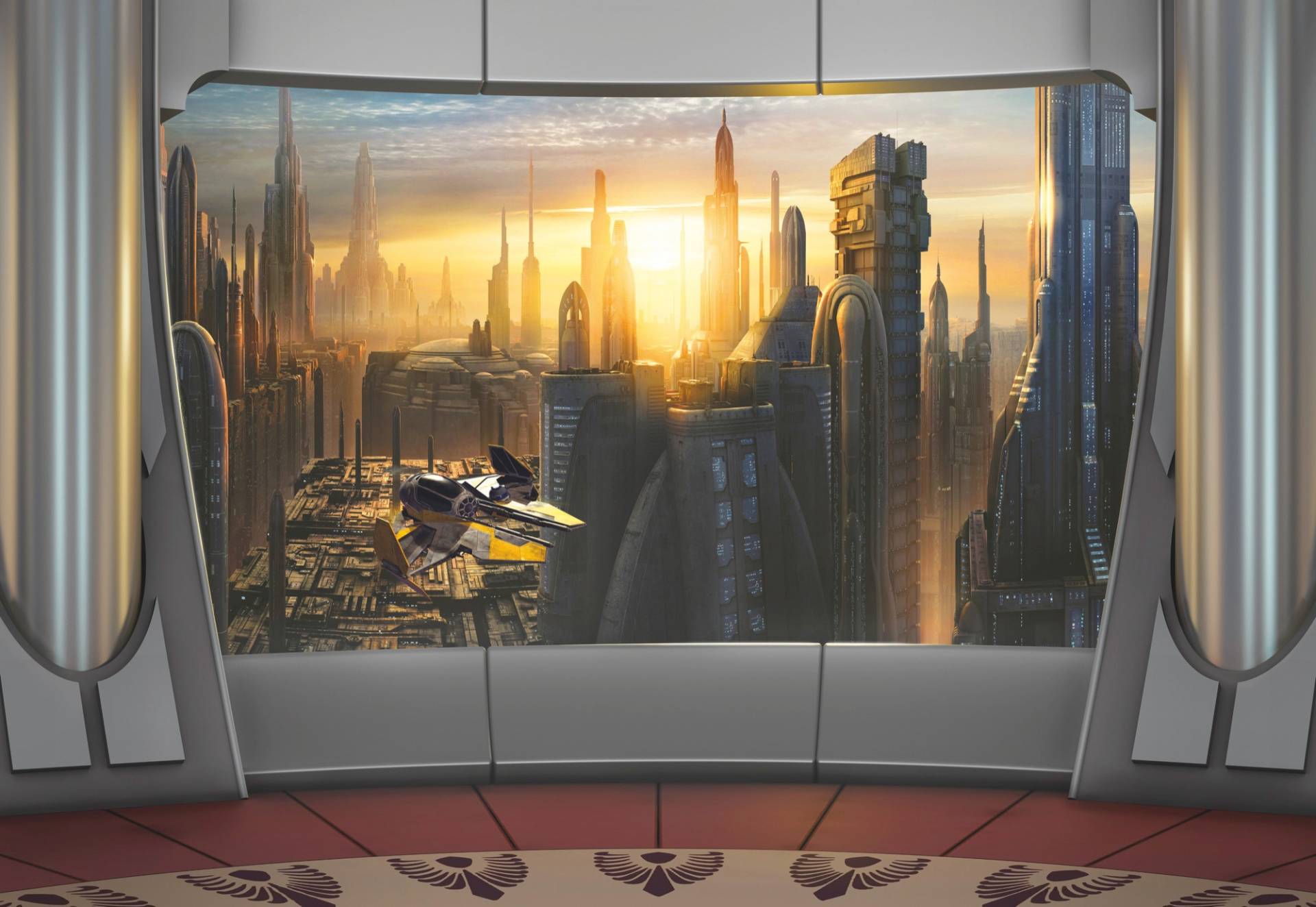 Komar Fototapete »Star Wars Coruscant View«, 368x254 cm (Breite x Höhe), inklusive Kleister von Komar