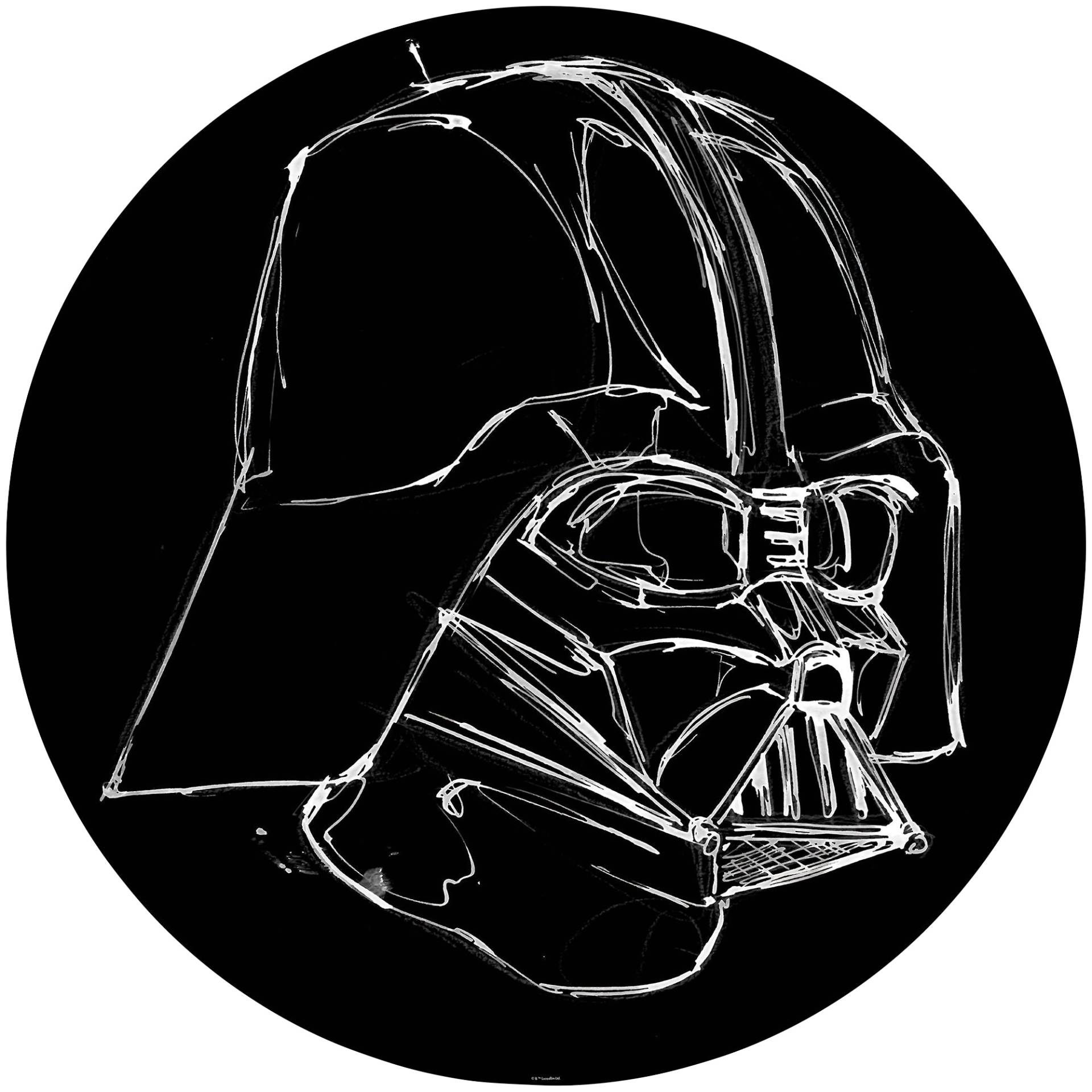 Komar Fototapete »Star Wars Ink Vader«, 125x125 cm (Breite x Höhe), rund und selbstklebend von Komar