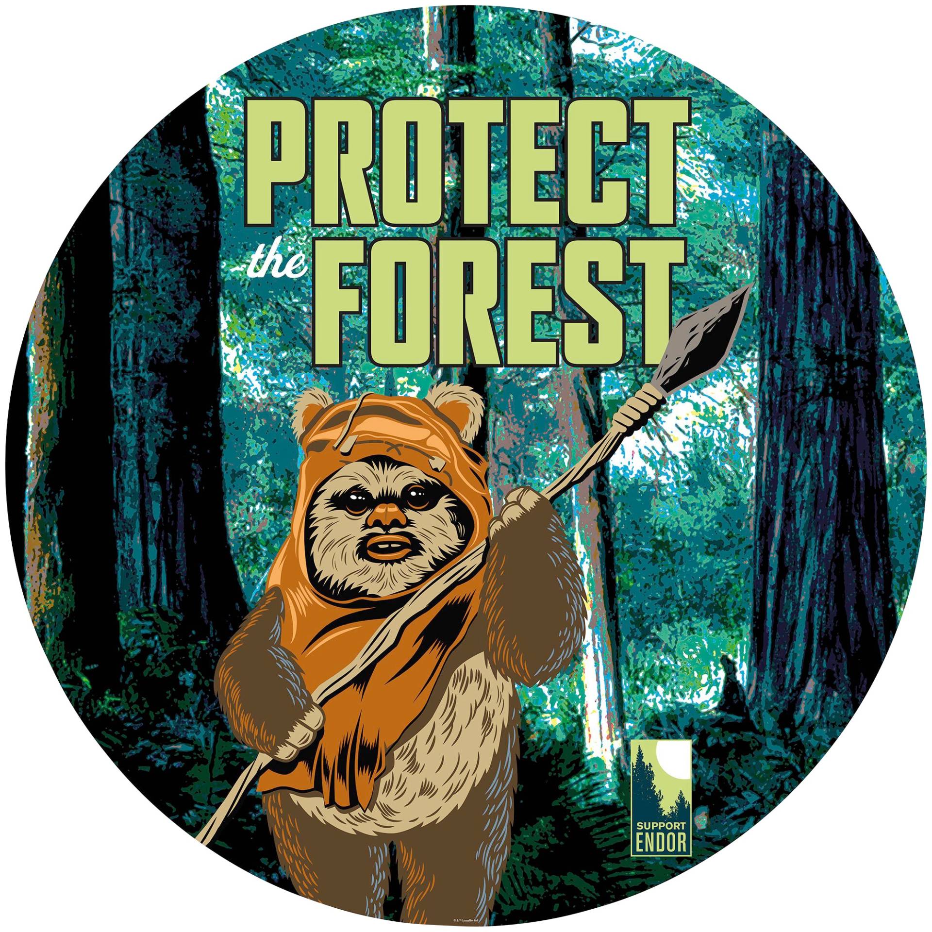 Komar Fototapete »Star Wars Protect the Forest«, 125x125 cm (Breite x Höhe), rund und selbstklebend von Komar