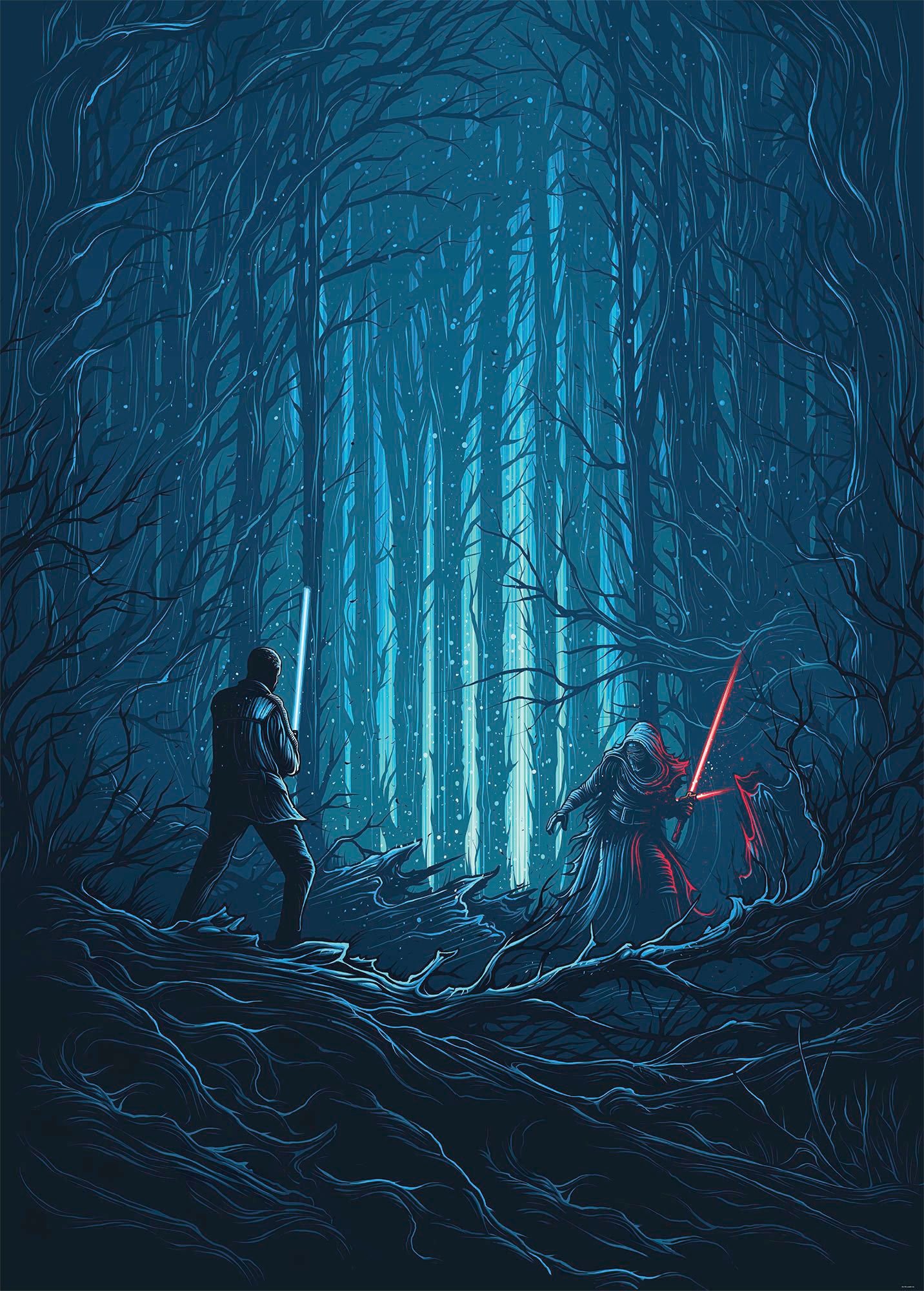 Komar Vliestapete »Digitaldruck Vlies - Star Wars Wood Fight - Grösse 200 x 280 cm«, bedruckt, Kinderzimmer von Komar