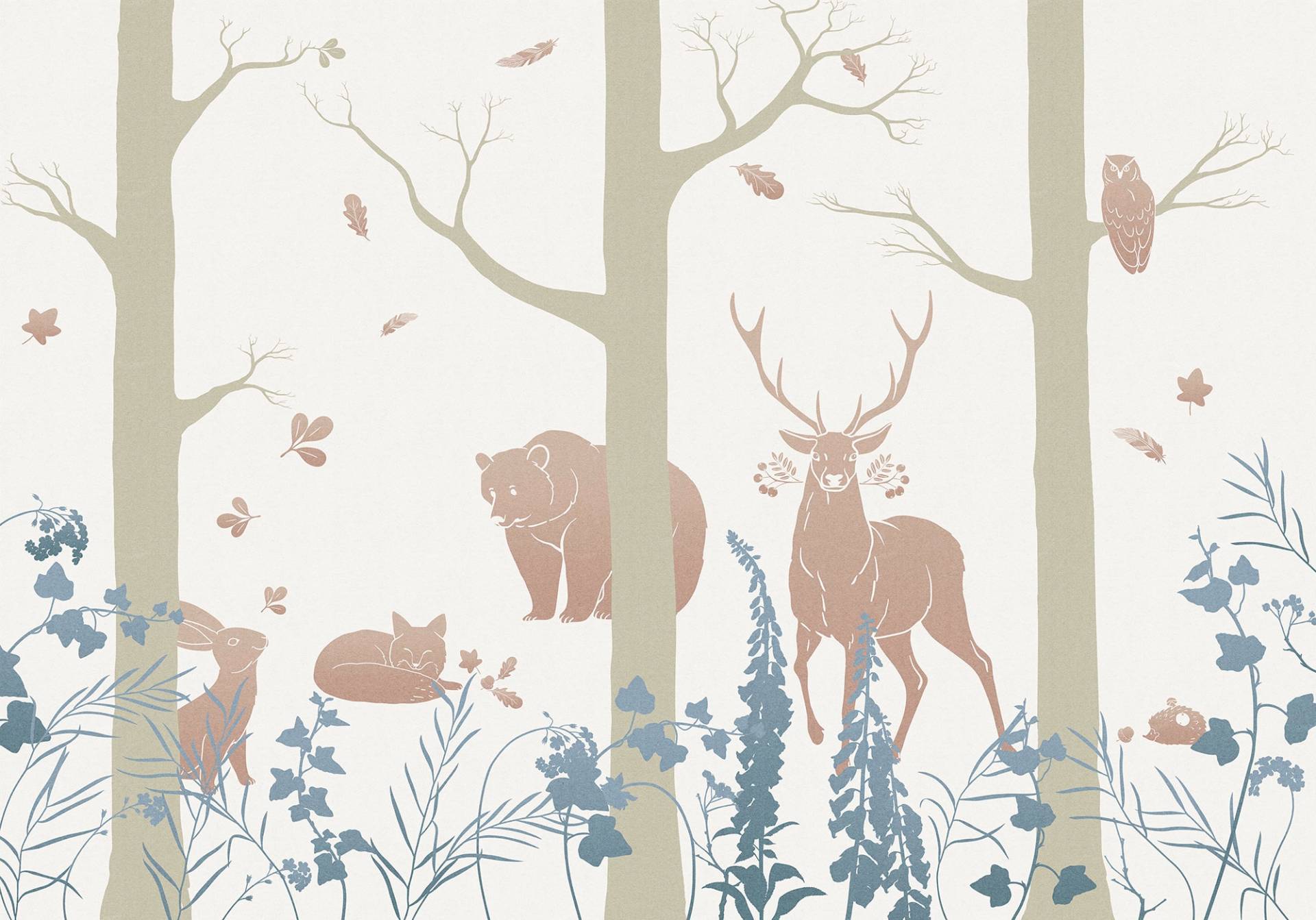 Komar Vliestapete »Digitaldruck Vlies - Forest Animals - Grösse 400 x 280 cm«, bedruckt, Wohnzimmer, Schlafzimmer von Komar