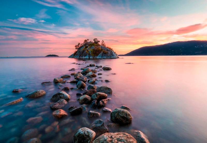 Komar Fototapete »Whytecliff«, bedruckt-Wald-Meer, ausgezeichnet lichtbeständig von Komar