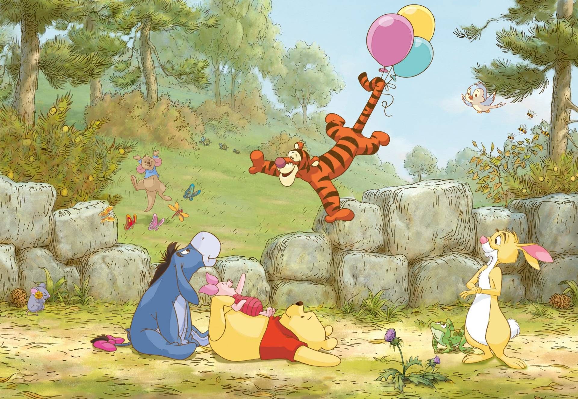 Komar Fototapete »Winnie Pooh Ballooning«, 368x254 cm (Breite x Höhe), inklusive Kleister von Komar