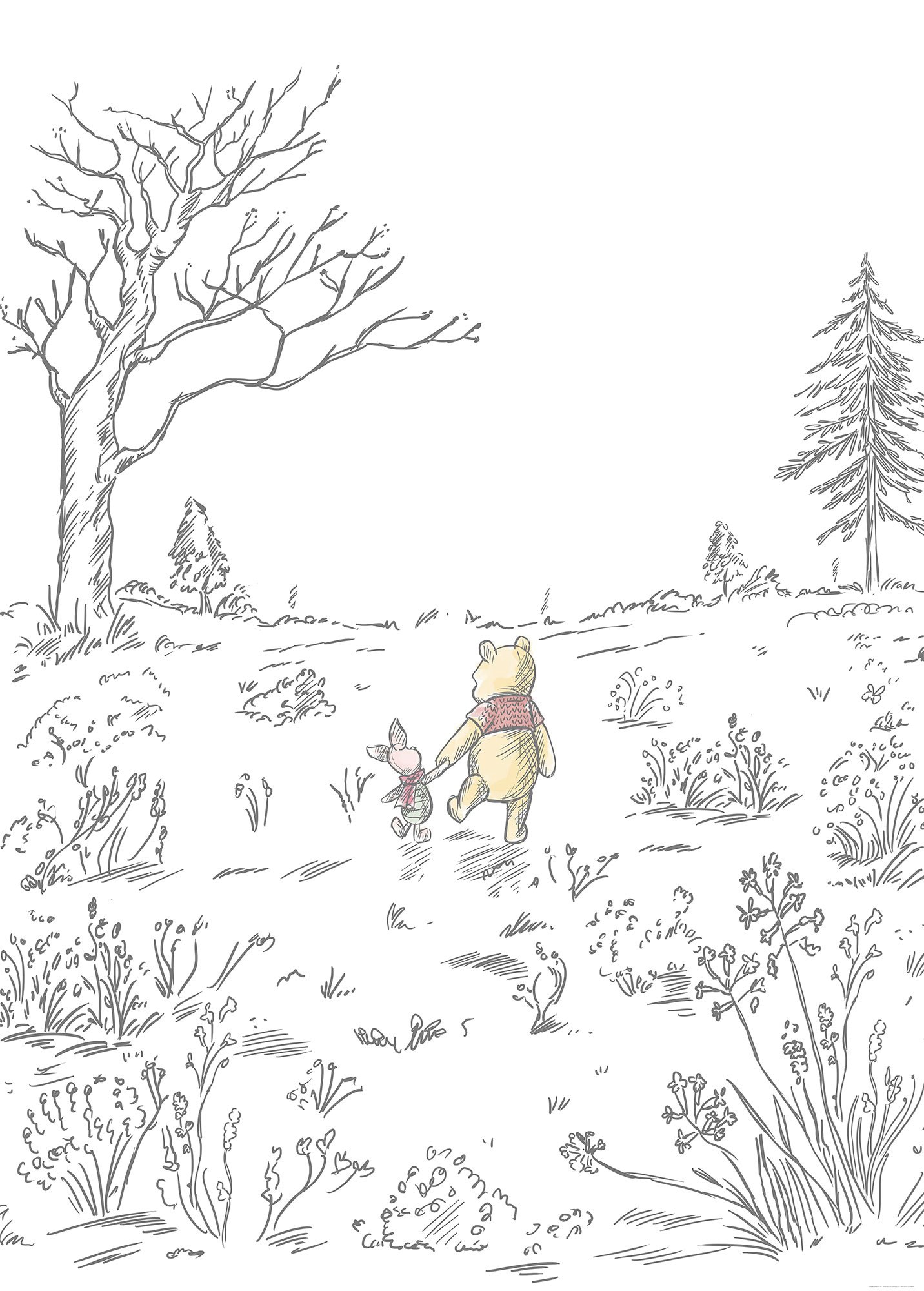 Komar Vliestapete »Winnie the Pooh Walk«, 200x280 cm (Breite x Höhe) von Komar