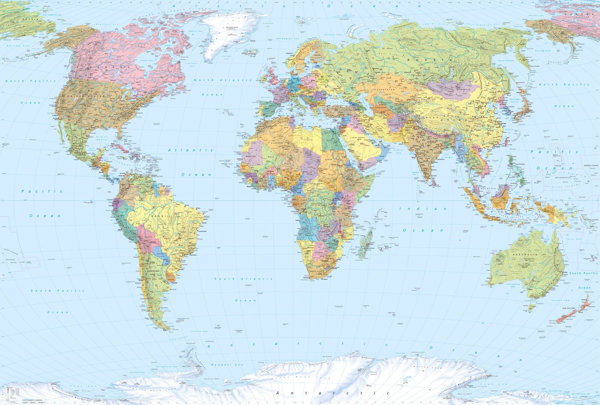 Komar Vliestapete »World Map«, 368x248 cm (Breite x Höhe), inklusive Kleister von Komar