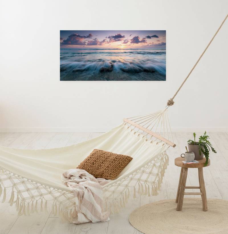 Komar Leinwandbild »Broken Waves - Grösse 90 x 40 cm«, Baum-Blätter-Natur-Berge-Blumen-Foto-Jahreszeiten-Landschaft-Meer-Strand-Palmen, (Packung, 1 St.), Keilrahmenbild mi Echtholzrahmen von Komar