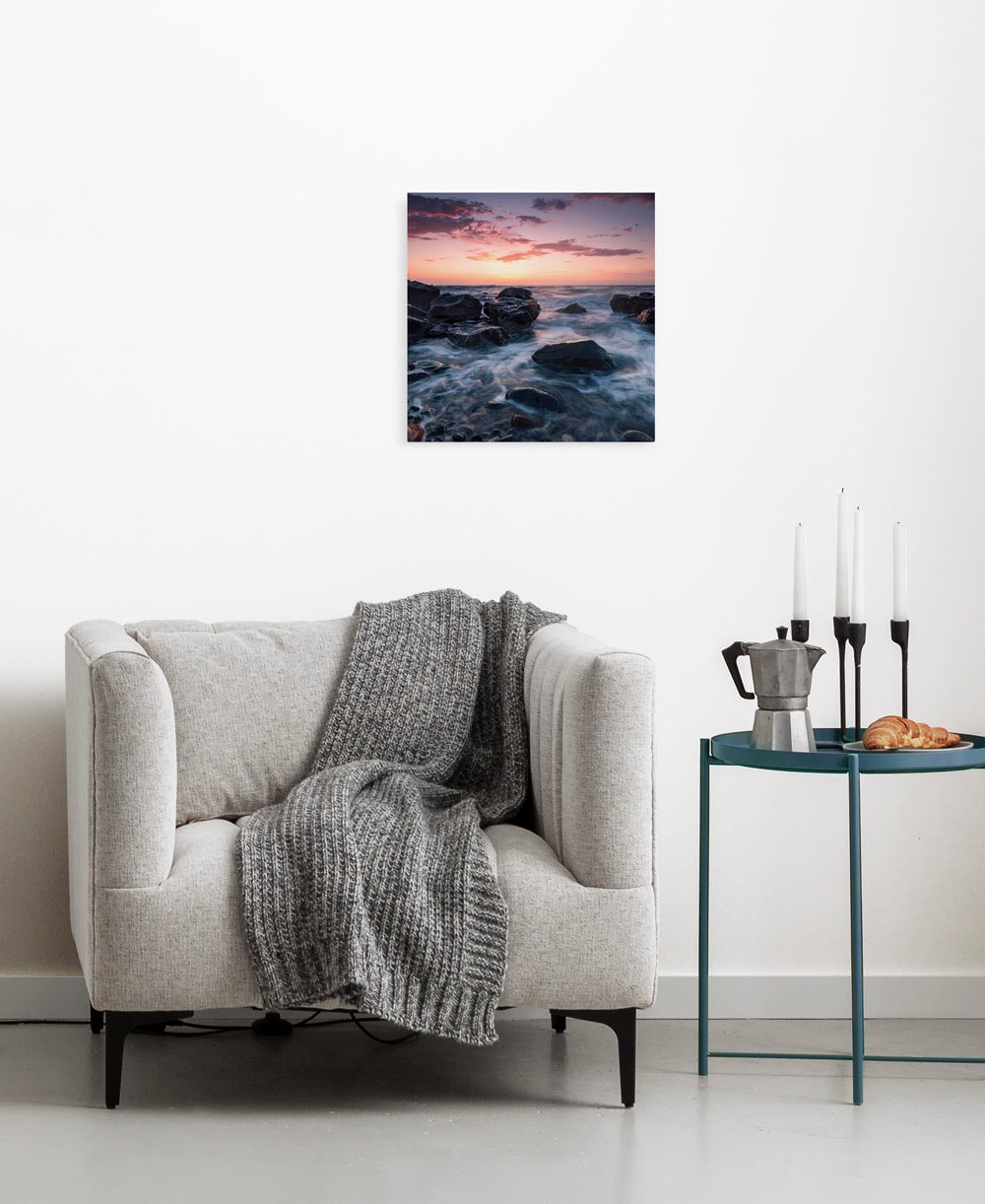 Komar Leinwandbild »Calm Current - Grösse 30 x 30 cm«, Baum-Blätter-Natur-Berge-Blumen-Foto-Jahreszeiten-Landschaft-Meer-Strand-Palmen, (Packung, 1 St.), Keilrahmenbild mi Echtholzrahmen von Komar