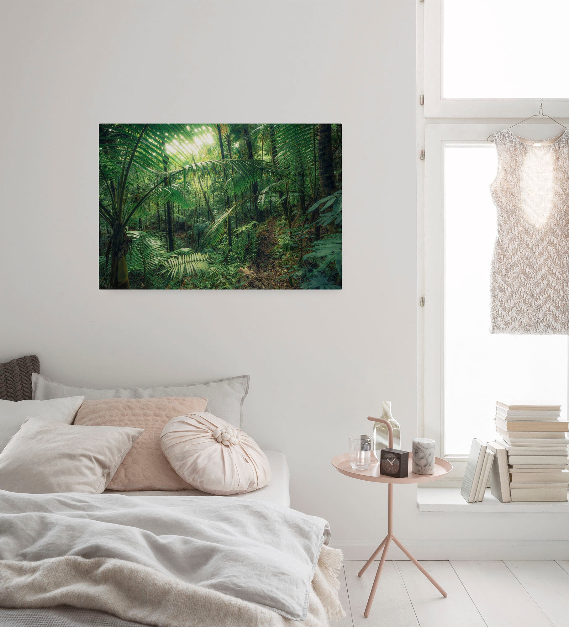 Komar Leinwandbild »Jungleflair - Grösse 90 x 60 cm«, Baum-Blätter-Natur-Berge-Blumen-Foto-Jahreszeiten-Landschaft-Meer-Strand-Palmen, (Packung, 1 St.), Keilrahmenbild mi Echtholzrahmen von Komar