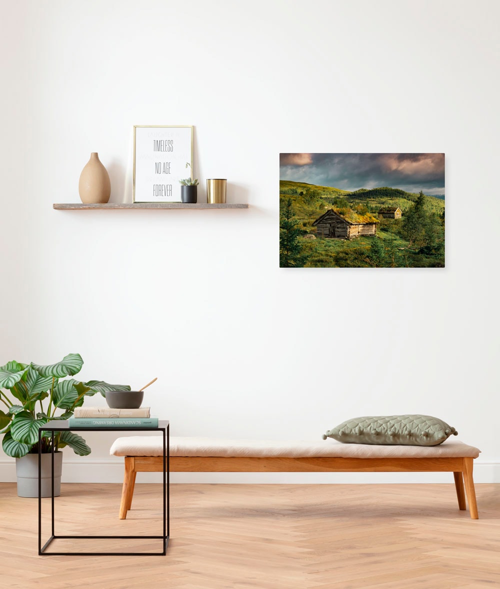 Komar Leinwandbild »Rustic Charme - Grösse 60 x 40 cm«, Baum-Blätter-Natur-Berge-Blumen-Foto-Jahreszeiten-Landschaft-Meer-Strand-Palmen, (Packung, 1 St.), Keilrahmenbild mi Echtholzrahmen von Komar