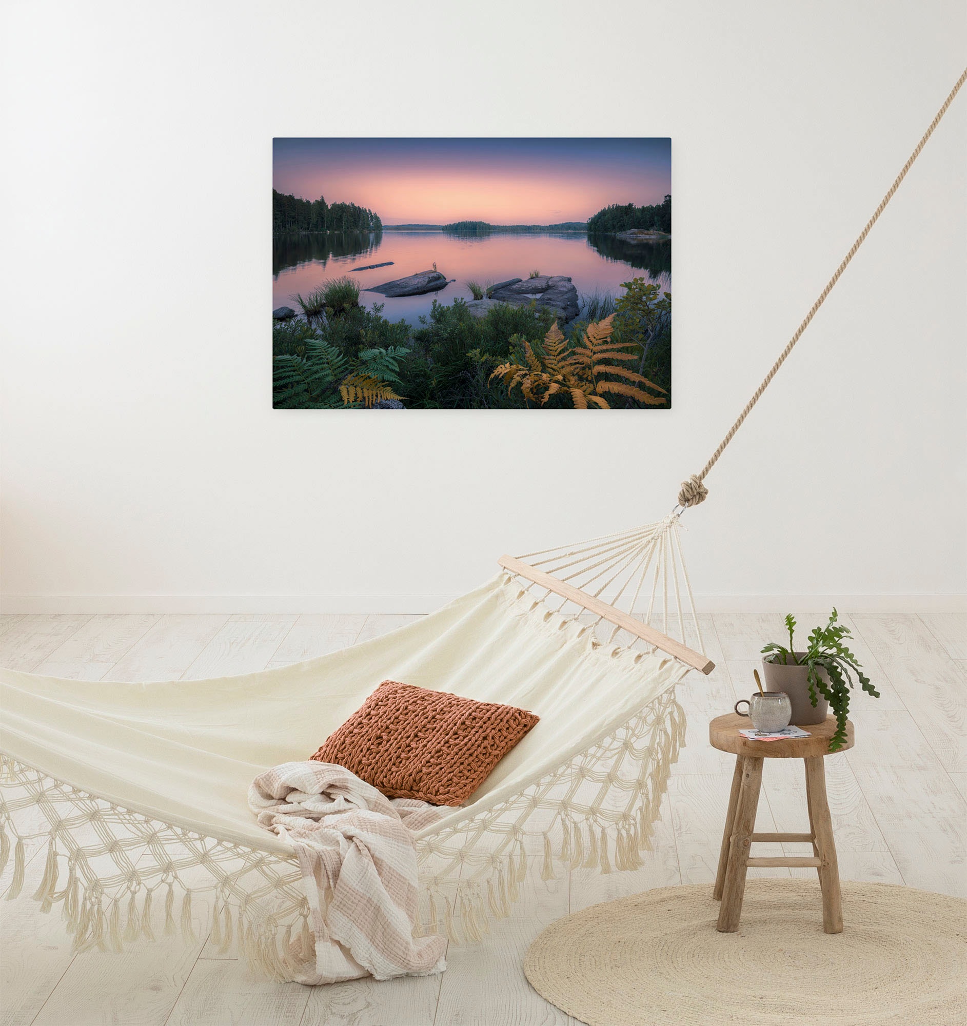 Komar Leinwandbild »Swedish Blues - Grösse 90 x 60 cm«, Baum-Blätter-Natur-Berge-Blumen-Foto-Jahreszeiten-Landschaft-Meer-Strand-Palmen, (Packung, 1 St.), Keilrahmenbild mi Echtholzrahmen von Komar