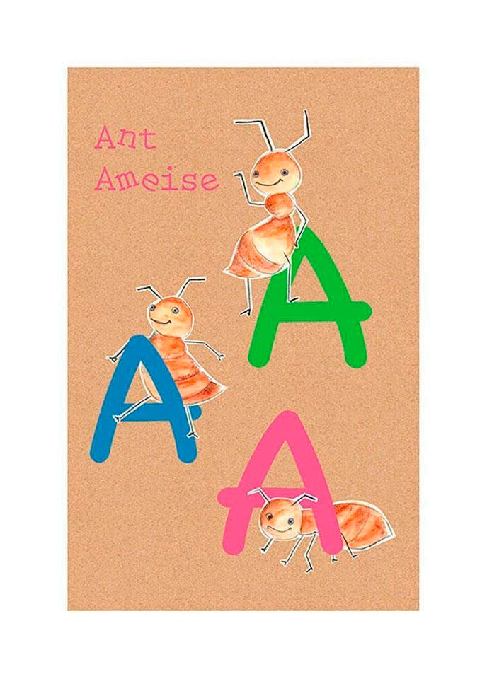 Komar Poster »ABC Animal A«, Buchstaben, (1 St.), Kinderzimmer, Schlafzimmer, Wohnzimmer von Komar