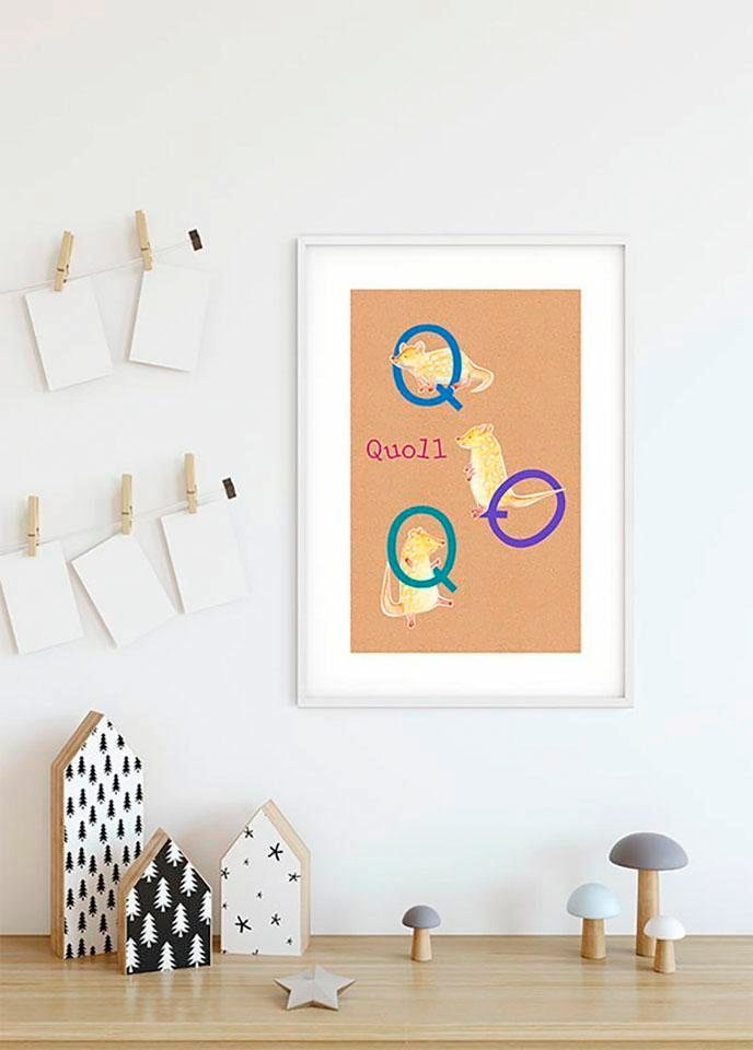 Komar Poster »ABC Animal Q«, Buchstaben, (1 St.), Kinderzimmer, Schlafzimmer, Wohnzimmer von Komar