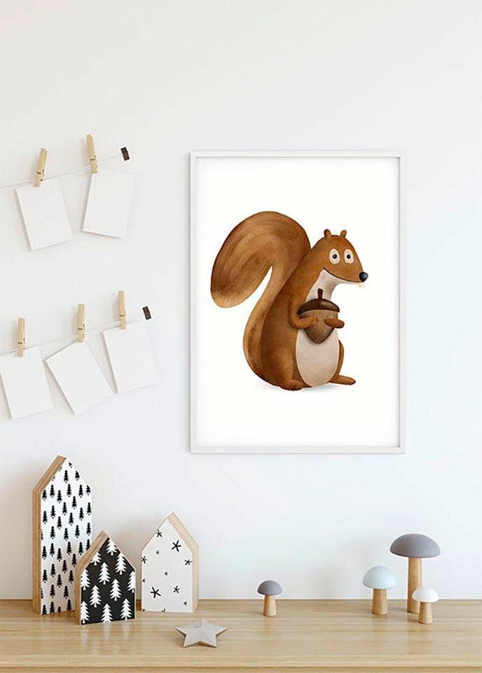 Komar Poster »Cute Animal Squirrel«, Tiere, (1 St.), Kinderzimmer, Schlafzimmer, Wohnzimmer von Komar