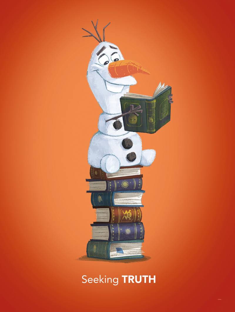 Komar Bild »Frozen Olaf Reading«, Disney, (1 St.), Wandbild zur Dekoration im Kinderzimmer - ohne Rahmen von Komar