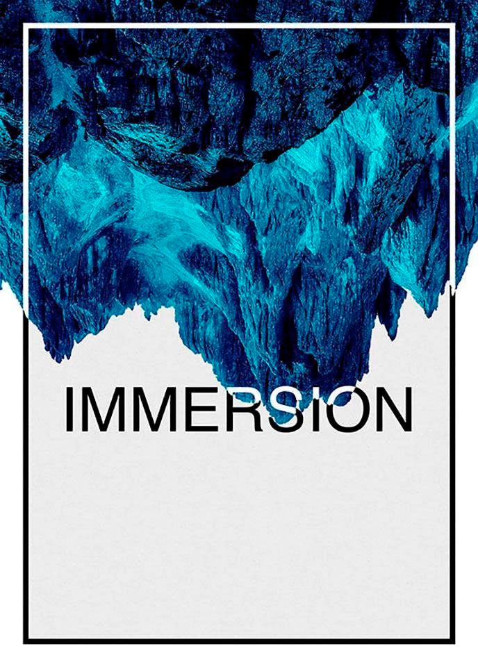 Komar Poster »Immersion Blue«, Abstrakt-Sprüche & Texte, (1 St.), Kinderzimmer, Schlafzimmer, Wohnzimmer von Komar