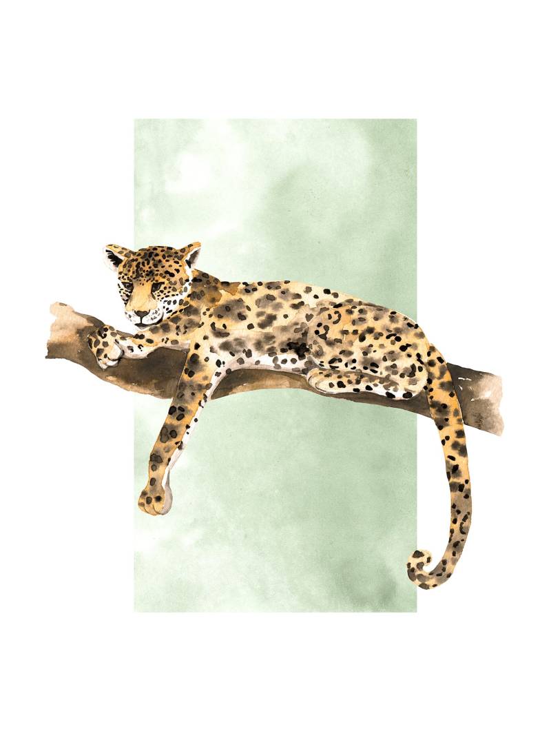 Komar Poster »Lazy Leopard«, (1 St.), Kinderzimmer, Schlafzimmer, Wohnzimmer von Komar