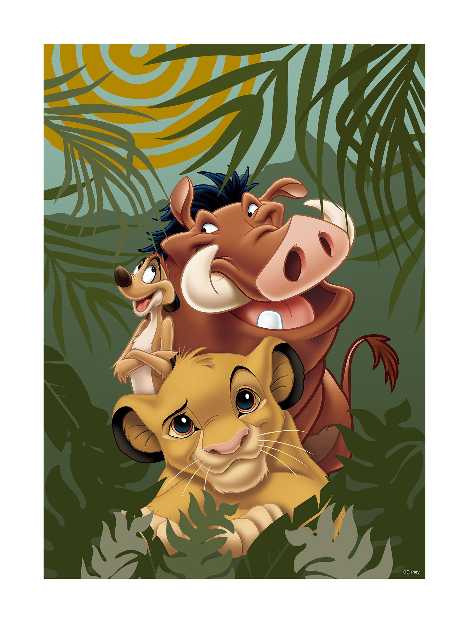 Komar Bild »Lion King Carefree Trio«, Disney, (1 St.), Wandbild zur Dekoration im Kinderzimmer - ohne Rahmen von Komar