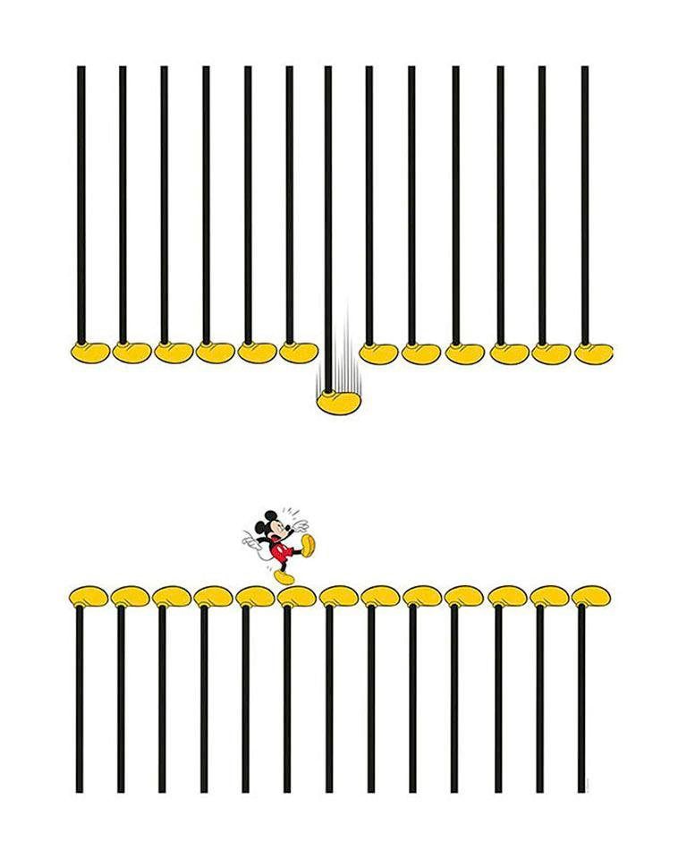 Komar Bild »Mickey Mouse Footlines«, Disney, (1 St.), Wandbild zur Dekoration im Kinderzimmer - ohne Rahmen von Komar