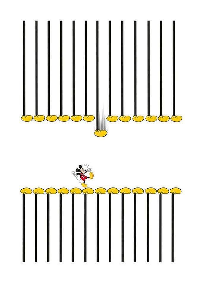 Komar Bild »Mickey Mouse Footlines«, Disney, (1 St.), Wandbild zur Dekoration im Kinderzimmer - ohne Rahmen von Komar