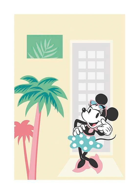 Komar Poster »Minnie Mouse Palms«, Disney, (1 St.), Kinderzimmer, Schlafzimmer, Wohnzimmer von Komar