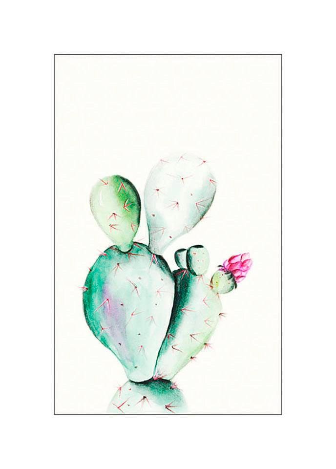 Komar Poster »Prickly Pear Watercolor«, Pflanzen-Blätter, (1 St.), Kinderzimmer, Schlafzimmer, Wohnzimmer von Komar