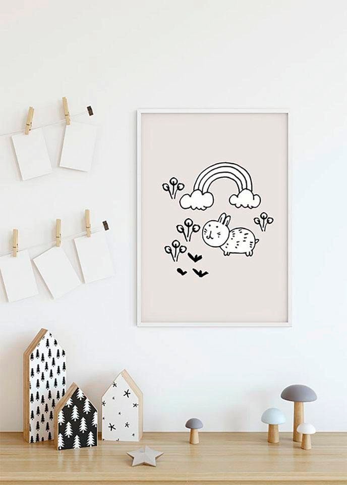 Komar Poster »Scribble Bunny«, Tiere, (1 St.), Kinderzimmer, Schlafzimmer, Wohnzimmer von Komar