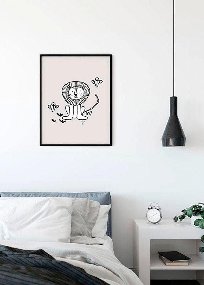 Komar Poster »Scribble Lion«, Tiere, (1 St.), Kinderzimmer, Schlafzimmer, Wohnzimmer von Komar