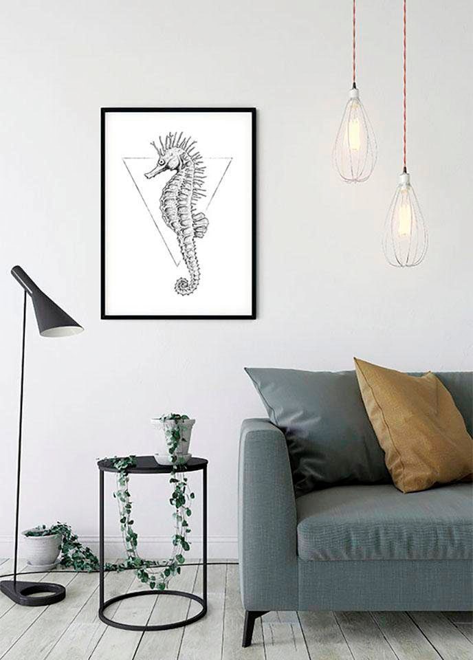 Komar Poster »Sea Horse White«, Tiere, (1 St.), Kinderzimmer, Schlafzimmer, Wohnzimmer von Komar