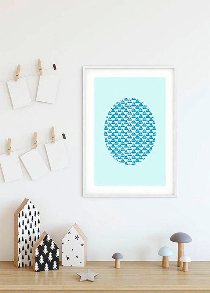 Komar Poster »Shelly Patterns Aqua«, Formen-Kunst, (1 St.), Kinderzimmer, Schlafzimmer, Wohnzimmer von Komar