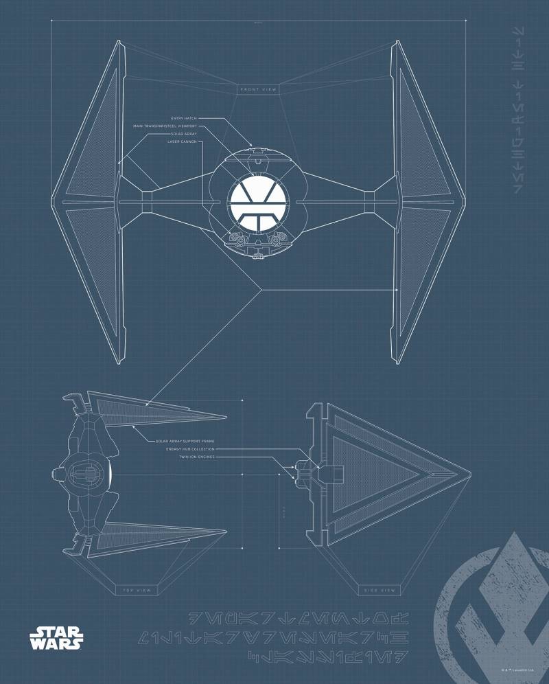 Komar Bild »Star Wars Blueprint Sith TIE-Fighter«, Star Wars, (1 St.), Wandbild zur Dekoration im Kinderzimmer - ohne Rahmen von Komar