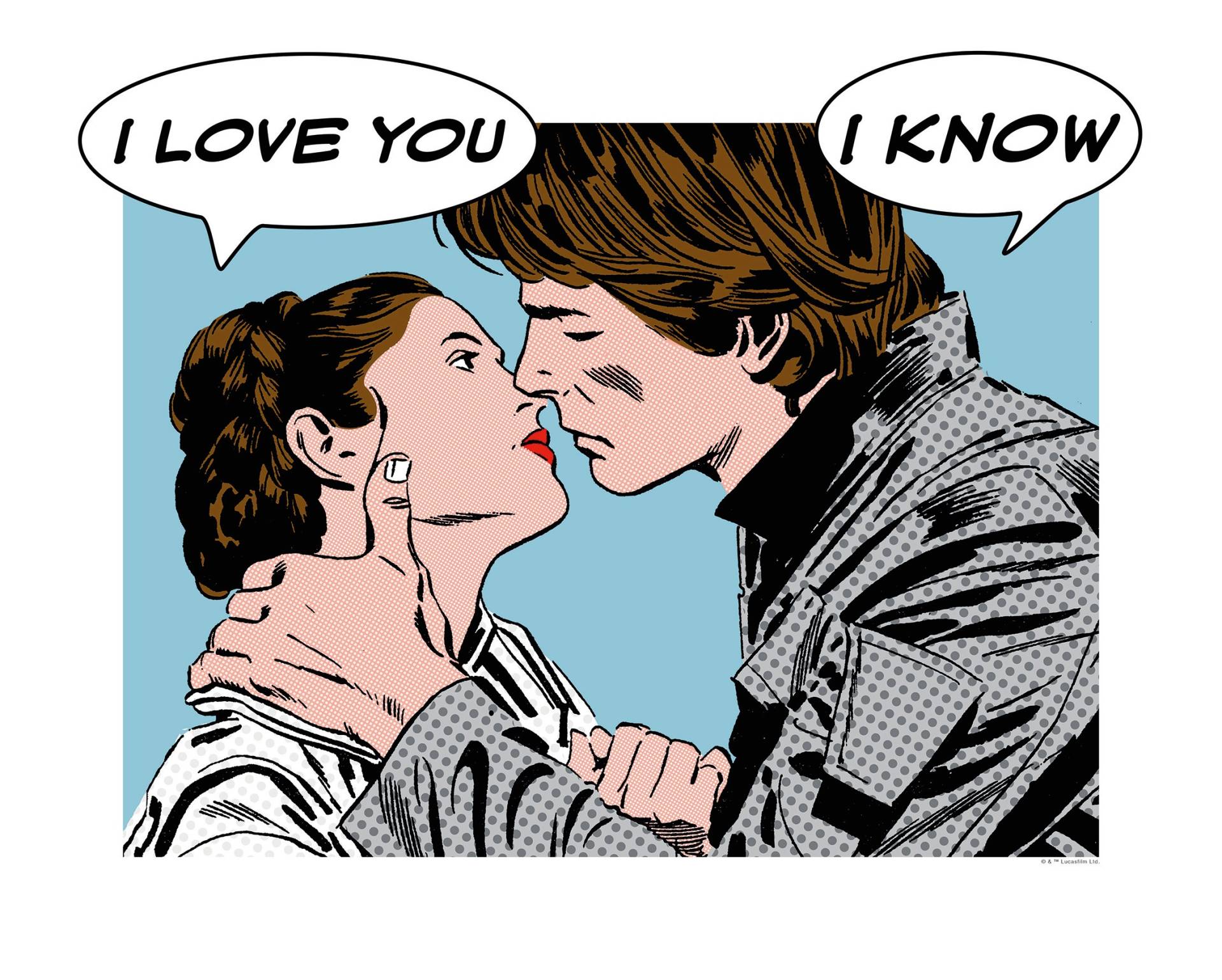 Komar Poster »Star Wars Classic Comic Quote Leia Han«, Star Wars, (1 St.), Kinderzimmer, Schlafzimmer, Wohnzimmer von Komar