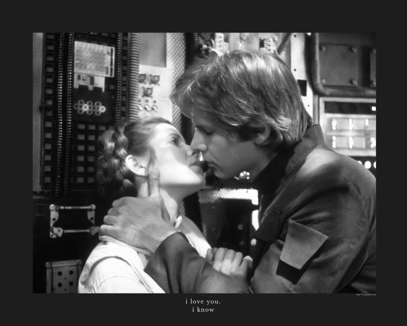 Komar Poster »Star Wars Classic Leia Han Kiss Quote«, Star Wars, (1 St.), Kinderzimmer, Schlafzimmer, Wohnzimmer von Komar