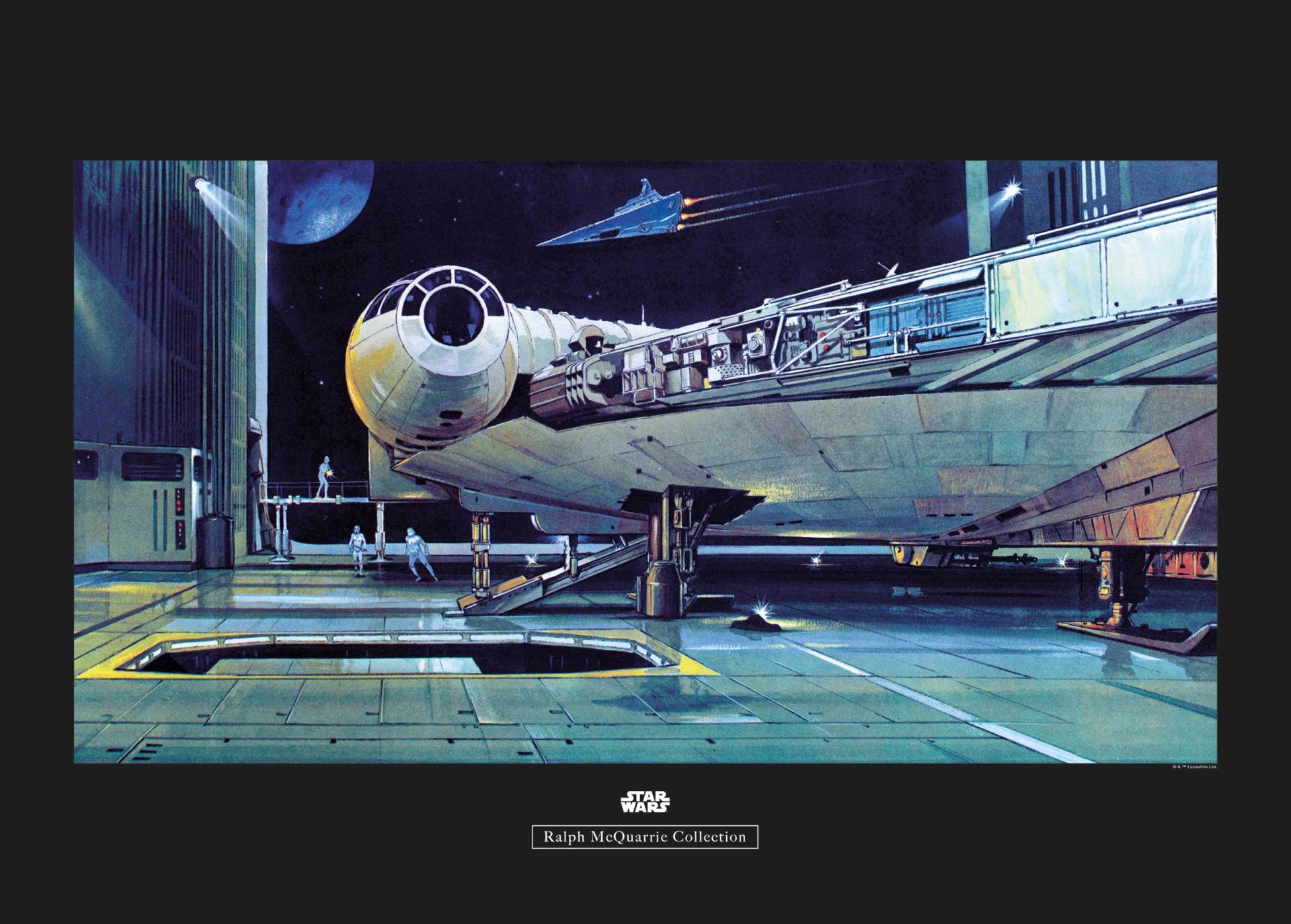 Komar Poster »Star Wars Classic RMQ Falcon Hangar«, Star Wars, (1 St.), Kinderzimmer, Schlafzimmer, Wohnzimmer von Komar