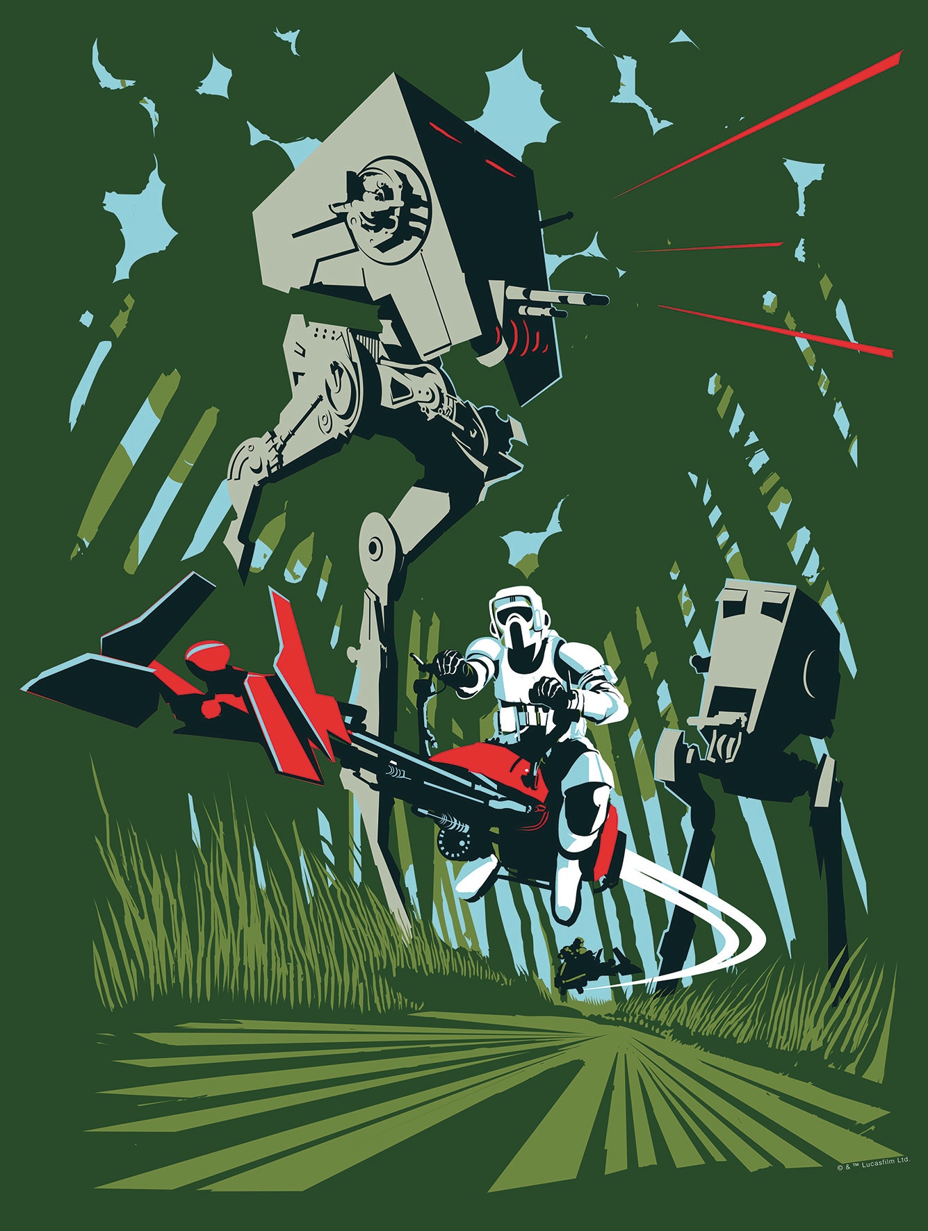 Komar Bild »Star Wars Classic Vector Endor«, Star Wars, (1 St.), Wandbild zur Dekoration im Kinderzimmer - ohne Rahmen von Komar