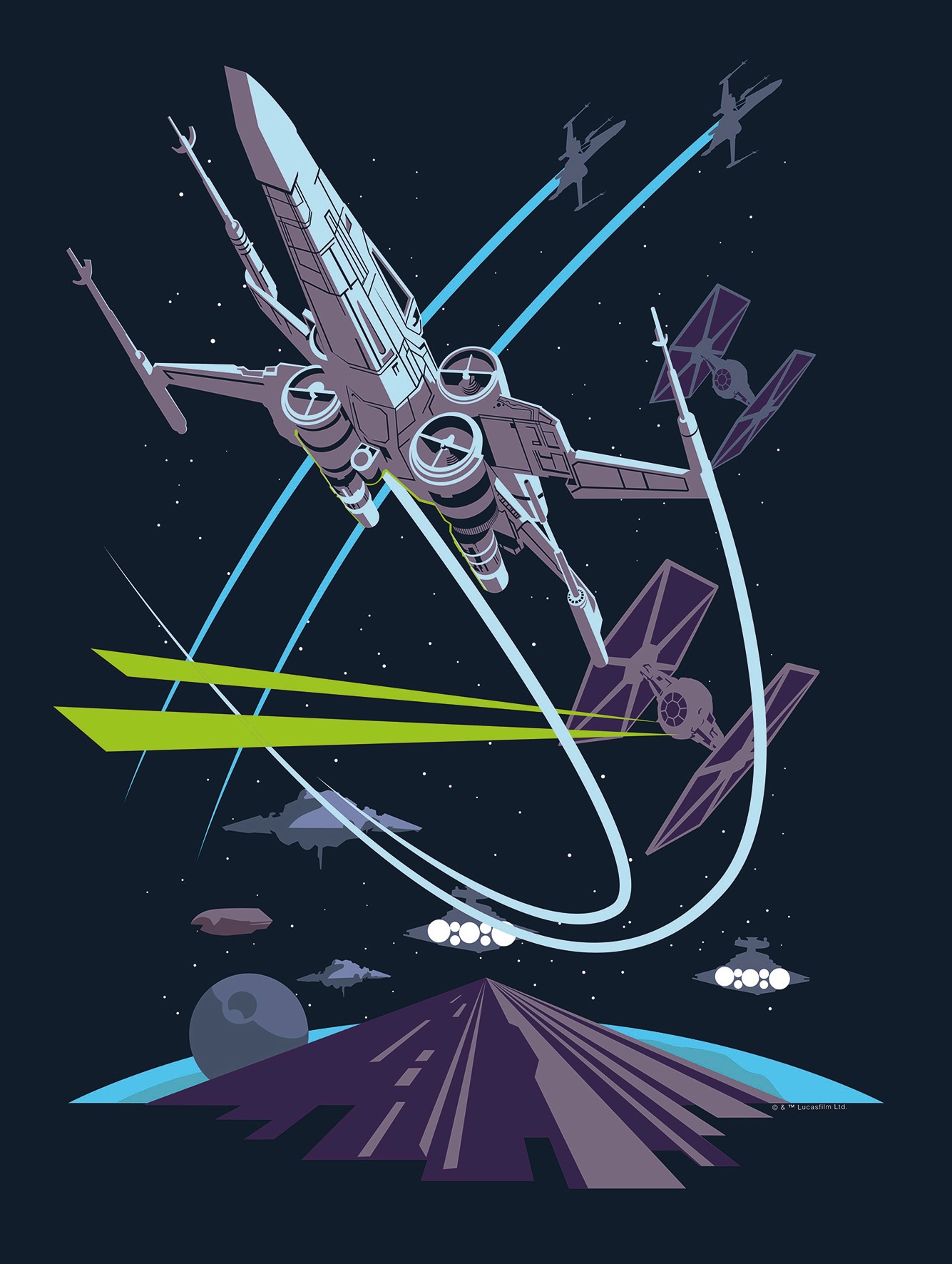 Komar Bild »Star Wars Classic Vector X-Wing«, Star Wars, (1 St.), Wandbild zur Dekoration im Kinderzimmer - ohne Rahmen von Komar